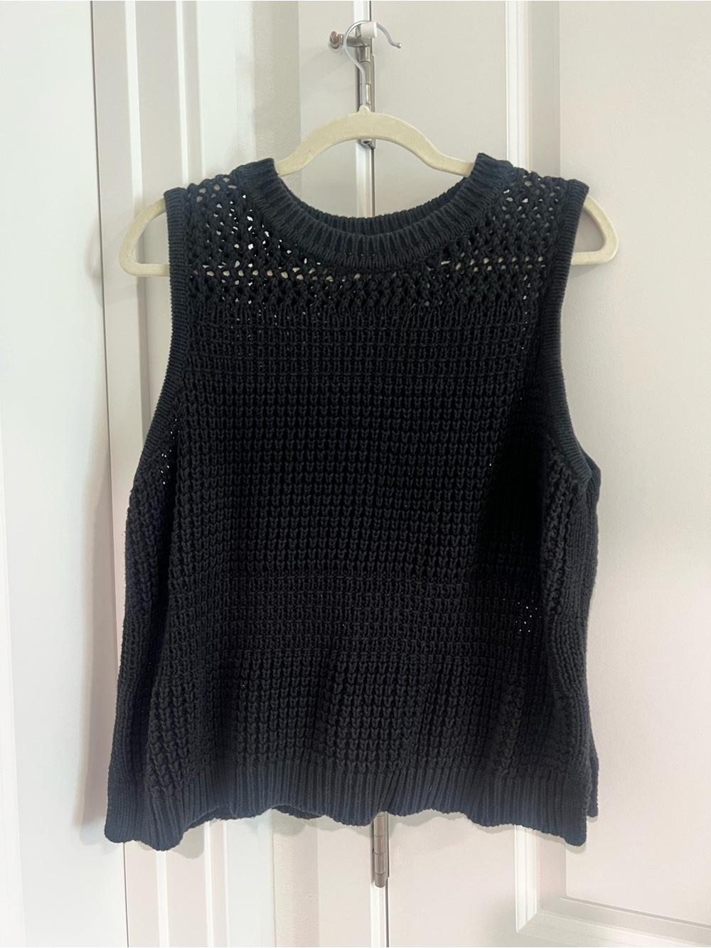Universal Thread Black Crochet Yoke Knit Tank